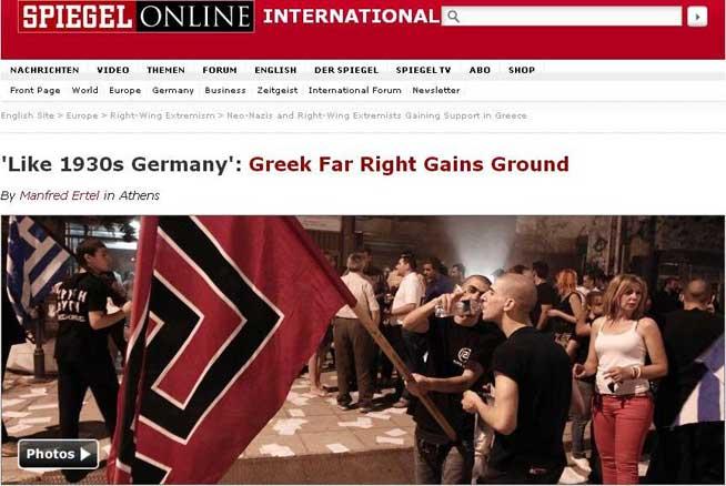 Der Spiegel: Extrema-dreaptă câştigă teren în Grecia precum în anii '30 în Germania 