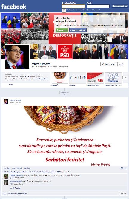 Ce ne-a urat Ponta de Paşte şi ce răspunsuri a primit pe Facebook