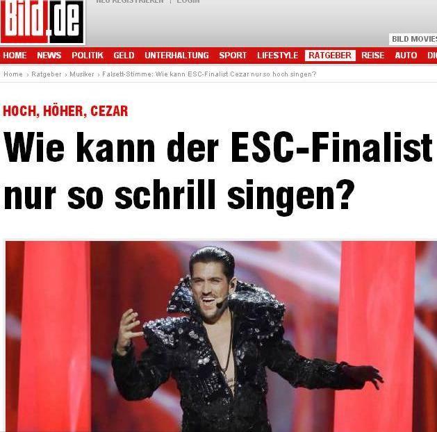  EUROVISION 2013. Bild îl laudă pe Cezar, Der Spiegel crede că europenii din Est vor vota contra Germaniei, din cauza cancelarului Angela Merkel!