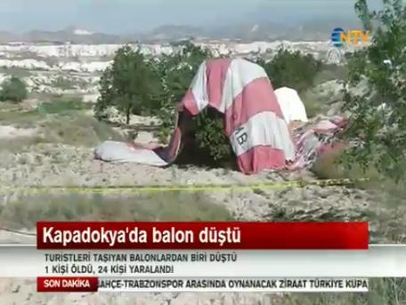 TRAGEDIE în Turcia: Un mort şi 24 de răniţi, după ce un balon cu aer cald s-a prăbuşit în Cappadocia