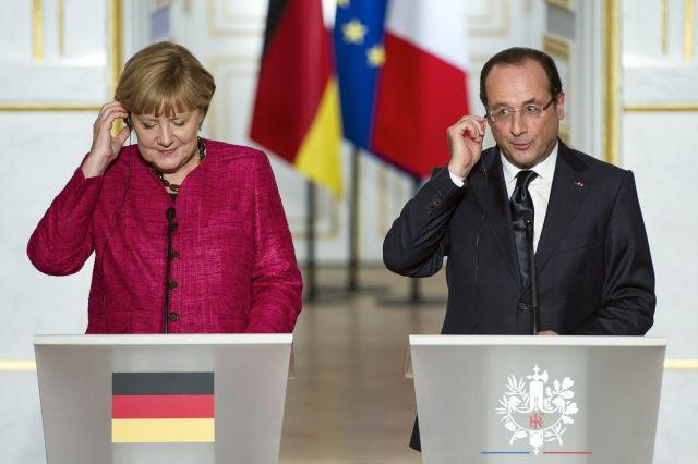 Angela Merkel, GAFĂ în faţa preşedintelui Franţei. Cu cine l-a confundat cancelarul Germaniei pe François Hollande (VIDEO)