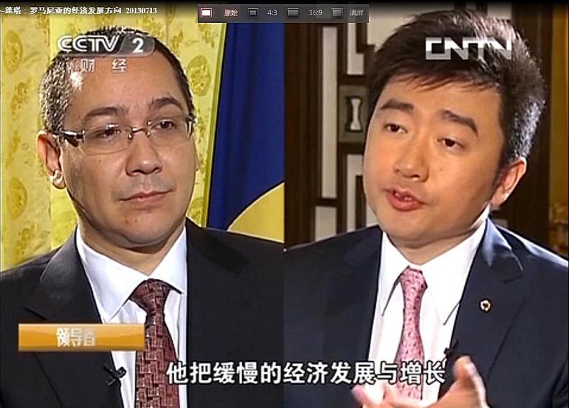 Premierii Victor Ponta şi Emil Boc într-un video-reportaj pe postul naţional din China