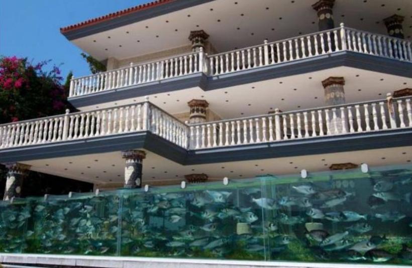 Excentricitate de milionar. Şi-a înlocuit gardul vilei de lux cu un acvariu uriaş, plin cu peşti şi caracatiţe! (VIDEO) 