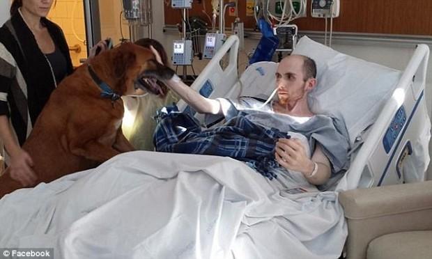 EMOȚIONANT. Un tânăr bolnav de cancer își ia adio de la cei dragi. Cum reacționează câinele pe care l-a avut din copilărie