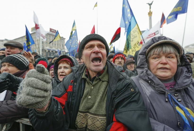 100.000 de ucrainieni - adunaţi la Kiev împotriva legilor care limitează manifestaţiile publice 