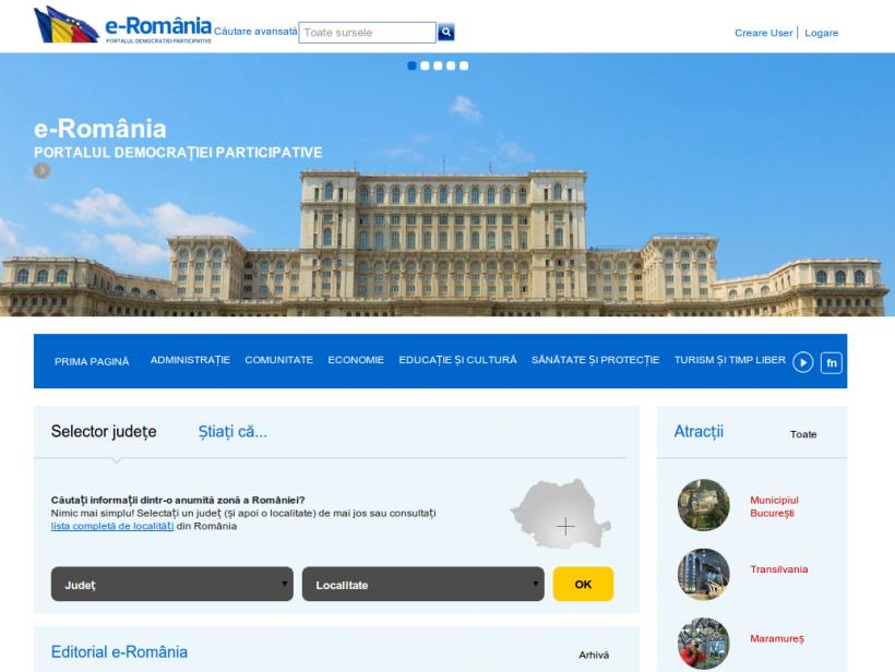  e-România, un portal de  8 milioane de euro şi de nota 3!