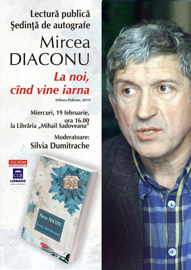 Mircea Diaconu - lectură publică la Librăria Sadoveanu