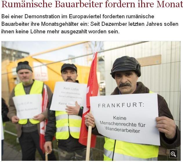 Protest spontan al muncitorilor români la Frankfurt: „Daţi-ne banii!”