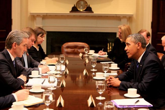Întrevedere-surpriză la Casa Albă între Barack Obama şi Iurie Leancă. SUA îşi afişează sprijinul pentru Republica Moldova, pe fondul crizei din Ucraina