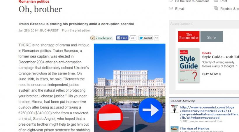 The Economist, despre scandalul în care este implicat fratele lui Traian Băsescu: &quot;Oh, Brother&quot;
