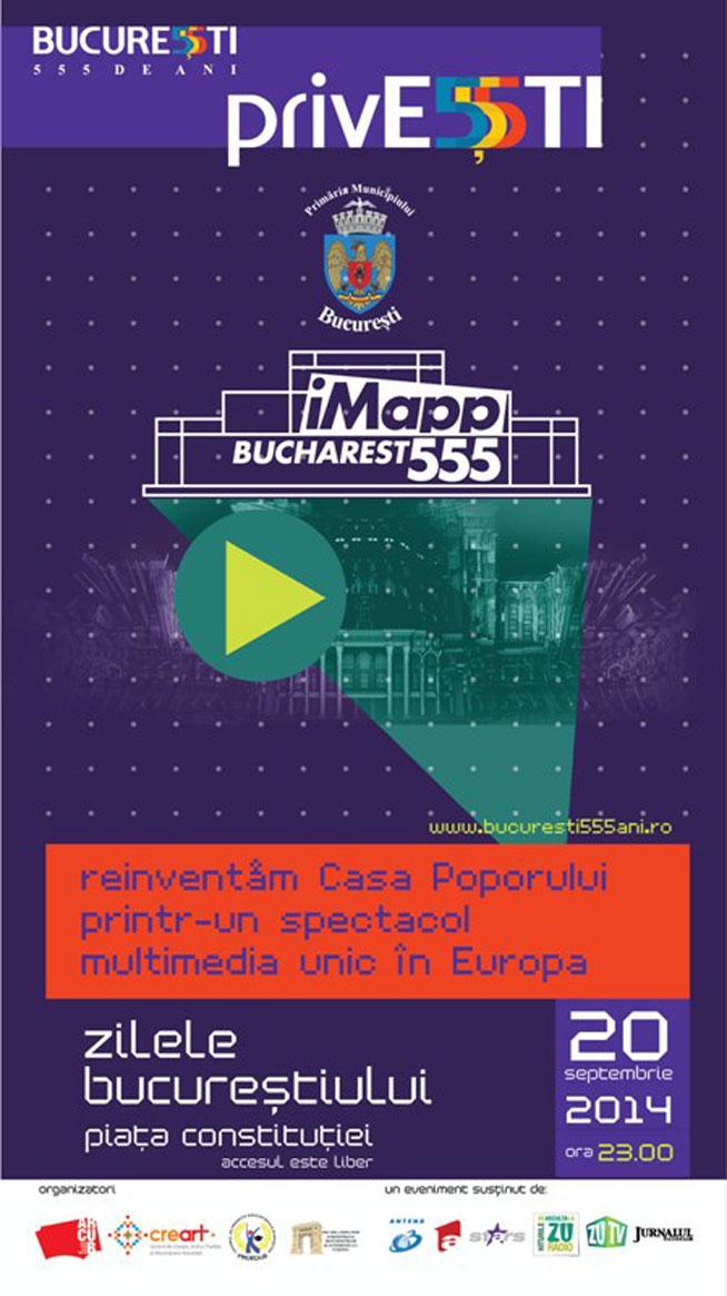 iMapp Bucharest 555, cel mai mare spectacol multimedia care va fi proiectat pe faţada Casei Poporului