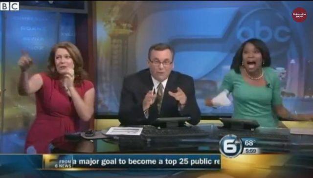 Studio TV din SUA, &quot;atacat&quot; de un liliac! REACŢIA prezentatorilor unei emisiuni matinale când văd mamiferul păros (VIDEO)