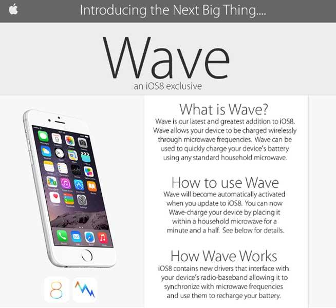 VIDEO. Wave, aplicaţia iOS8 care permite încărcarea telefonului în cuptorul cu microunde!