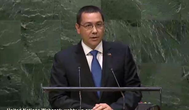 LIVE VIDEO! Prim-ministrul Victor Ponta ţine un discurs în cadrul Adunării Generale a ONU