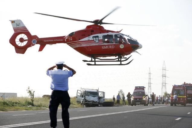 Brăila: Accident cu şase răniţi pe DN23; una dintre victime a fost preluată de elicopterul SMURD