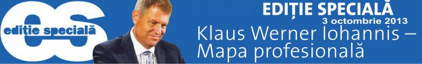 Vineri, 3 octombrie 2014, împreună cu Jurnalul Naţional, ediţie specială: Klaus Werner Iohannis – Mapa profesională
