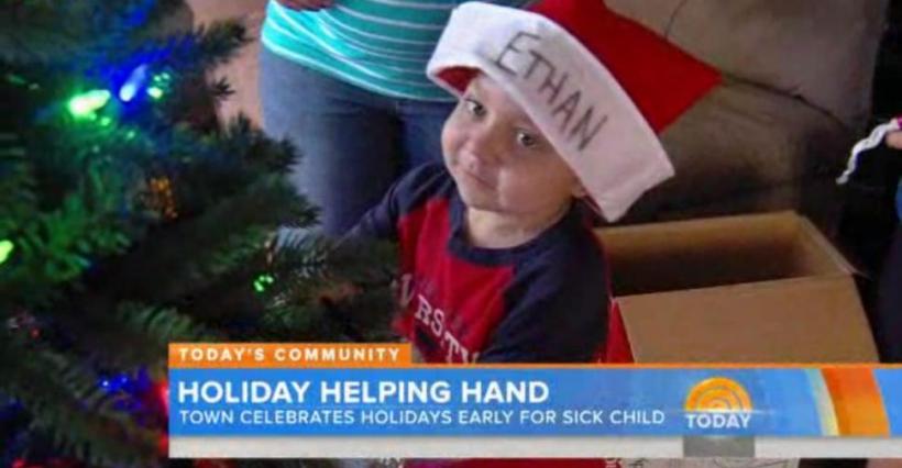 Orașul în care Crăciunul a sosit mai devreme, pentru un băiețel de patru ani, cu cancer în stadiu terminal (VIDEO)