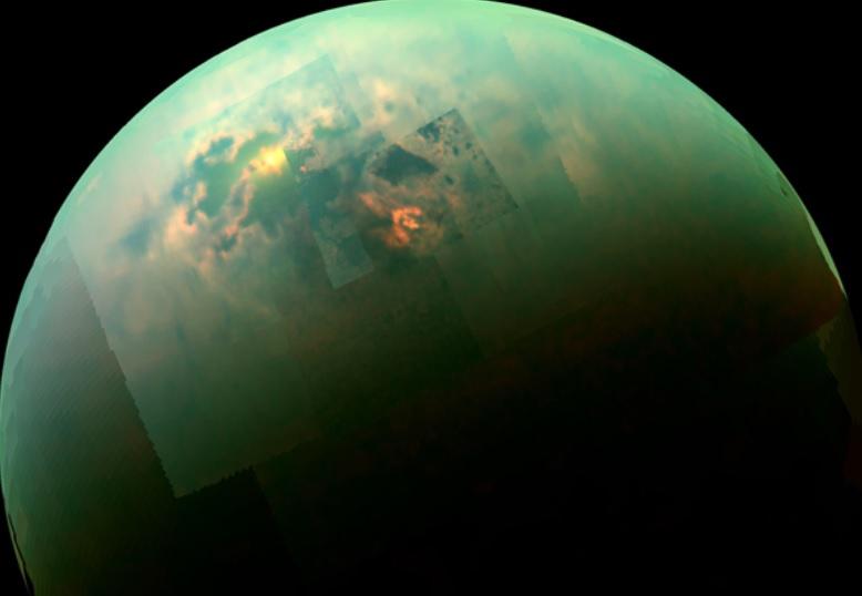 IMAGINE FABULOASĂ. NASA a surprins REFLEXIA SOARELUI pe Titan, cel mai mare satelit natural al planetei Saturn (VIDEO)