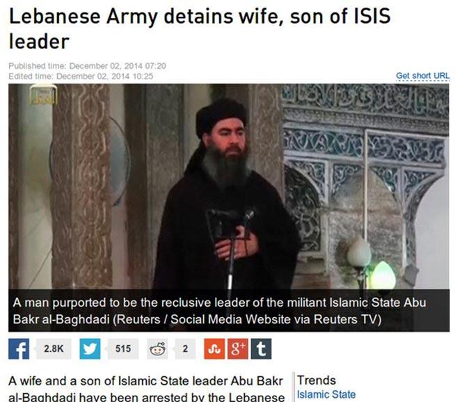 O soţie şi un fiu de-ai liderului Statului Islamic, în mâna armatei libaneze