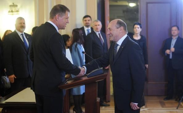 Întâlnire Băsescu - Iohannis, la ora 17:00, la Palatul Cotroceni