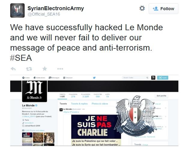 Cotidianul francez Le Monde, victima hackerilor sirieni. Ce mesaj a postat Armata Electronică Siriană