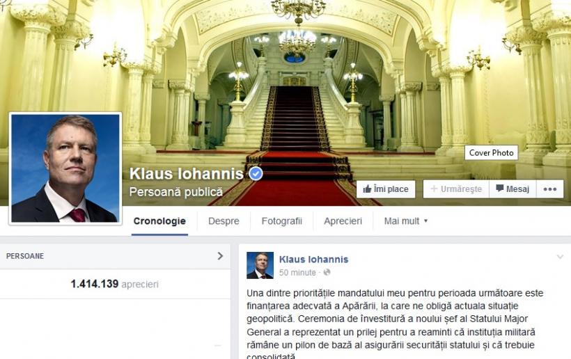 Klaus Iohannis, bilanţ pe Facebook după 30 de zile de mandat