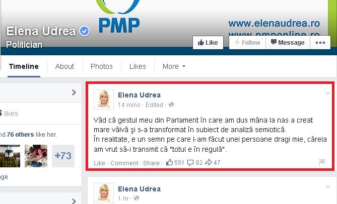 Elena Udrea RECUNOAȘTE gestul INTERLOP, pe Facebook: &quot;Am vrut să-i transmit că...&quot;