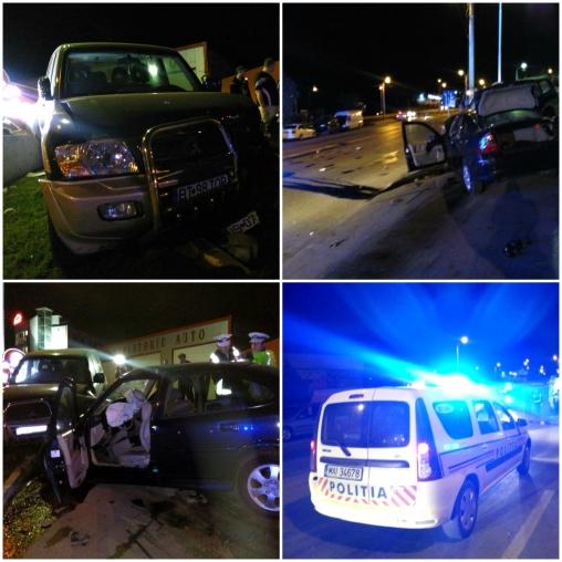 Accident spectaculos la Botoşani! Doi răniţi şi cinci maşini avariate