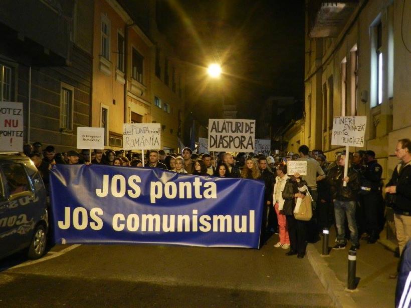 Protest și la Cluj. Manifestanţii cer tot demisia premierului Ponta
