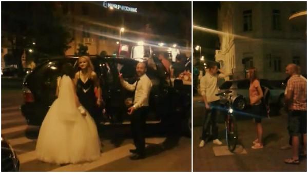 IMAGINI ŞOCANTE cu nuntaşi care dansează lângă un motociclist rănit! (VIDEO)