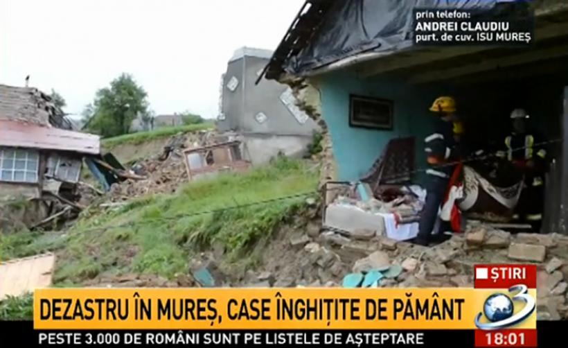DEZASTRU în Mureș. Inundații și alunecări de teren (VIDEO)