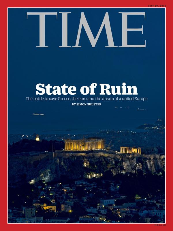 Coperta ultimei ediții a prestigioasei publicații americane Time este dedicată crizei grecești