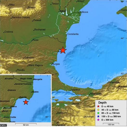 Cutremur de 4.3 grade în Marea Neagră