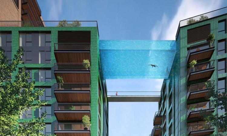 ARHITECTURĂ SPECTACULOASĂ. Britanicii construiesc prima piscină TRANSPARENTĂ care va lega două clădiri, la nivelul etajului 10