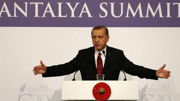 Erdogan salută ''poziţia fermă'' a G20 împotriva terorismului 