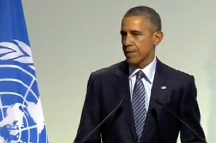 VIDEO - Ce a păţit Barack Obama în timpul discursului de la COP21 