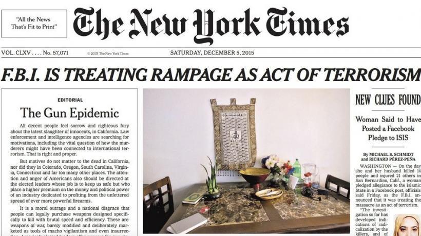 &quot;Epidemia armelor de foc în America&quot;, un editorial zguduitor publicat în pretigiosul cotidian The New York Times
