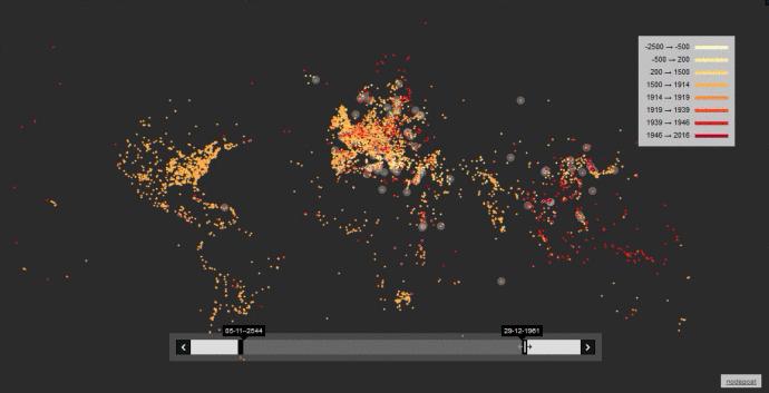 Doi olandezi au realizat o hartă interactivă a diferitelor forme de violenţă din ultimii 4.000 de ani 