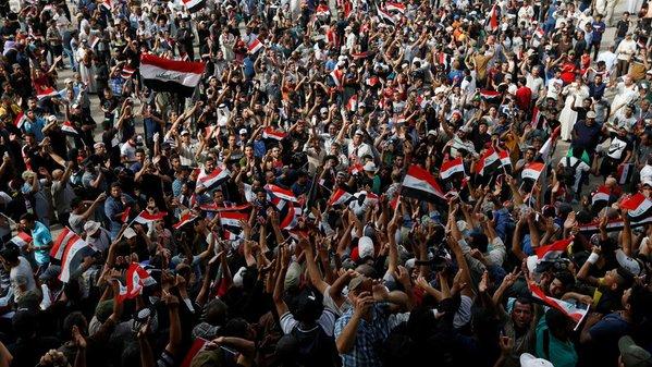 Demonstratiile de la Bagdad CER MINIȘTRI TEHNOCRATI. SUA ÎNTARESTE PAZA AMBASADEI