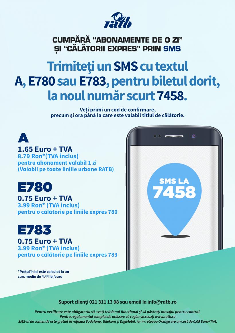 RATB reintroduce plata călătoriei prin SMS, de pe telefonul mobil 18536716