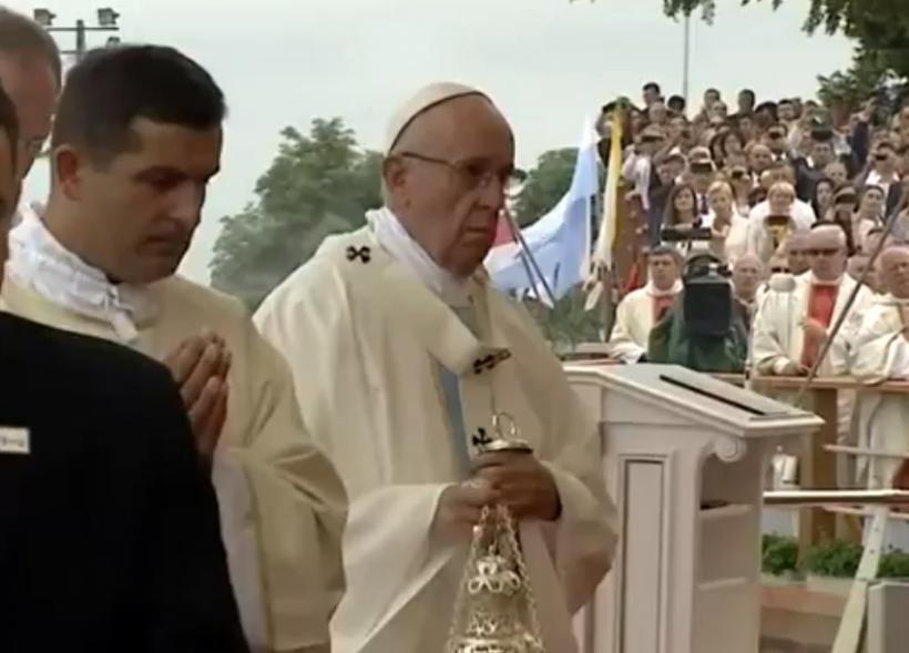VIDEO - Papa Francisc a căzut în timp ce urca câteva trepte