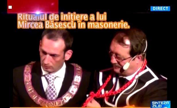 Sinteza Zilei. Imagini în exclusivitate cu ritualul de initiere a lui Mircea Basescu in masonerie!