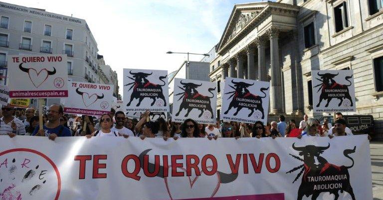 Manifestaţie la Madrid pentru interzicerea coridelor