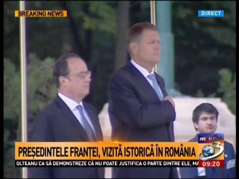 Preşedintele Francois Hollande, primit cu onoruri militare la Palatul Cotroceni 