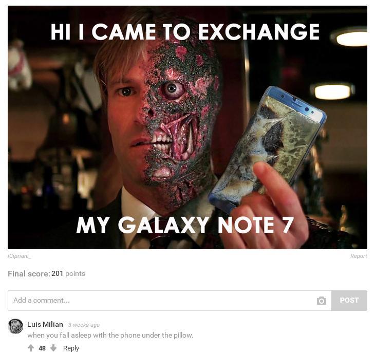 Cele mai bune glume pe seama Samsung Galaxy Note 7