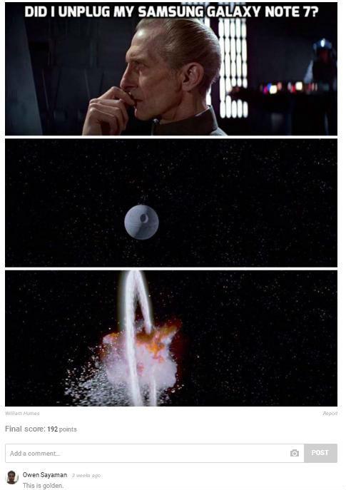 Cele mai bune glume pe seama Samsung Galaxy Note 7 18552778