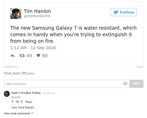 Cele mai bune glume pe seama Samsung Galaxy Note 7 18552780