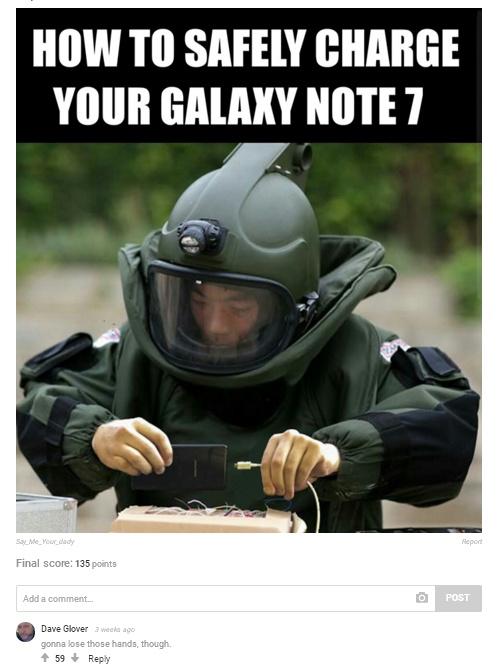 Cele mai bune glume pe seama Samsung Galaxy Note 7 18552785