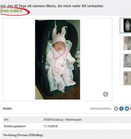 Un bebeluş de o lună a fost pus la vânzare pe eBay la preţul de 5 000 de euro 18552773
