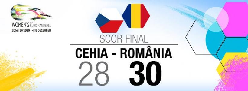 EURO 2016 - Handbal feminin: România a învins greu Cehia, cu 30-28 